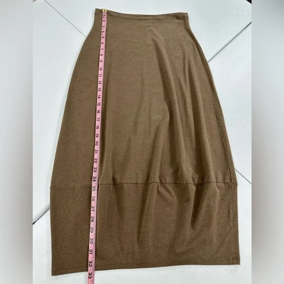 Lilith Brown Cocoon Midi Skirt Lagenlook European Minimalist Art to Wear S - Picture 6 of 7